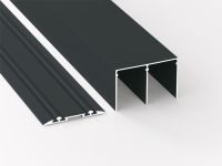 Flexo Schienen für Schiebetür Baupaket, Profil schwarz, 2-spurig, Länge 3m