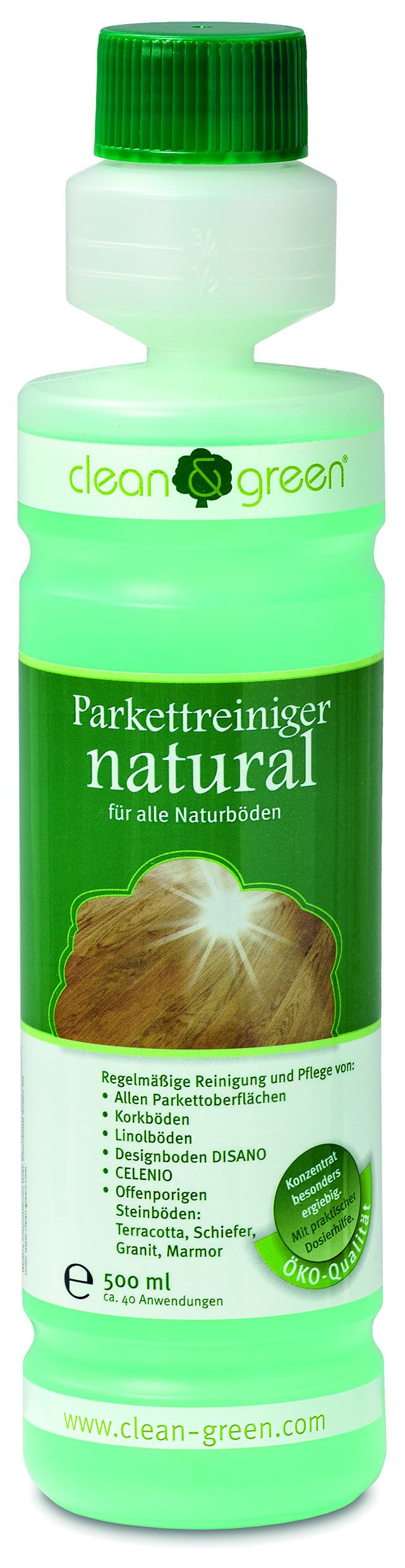 Haro clean & green Natural Parkettreiniger (grün), 0,5l