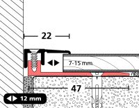 Twin-Profi Abschlussprofil PF 487 B Aluminium, F9-Sandoptik, 270cm