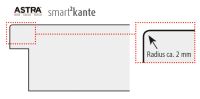 Astra Türblatt CPL Weisslack ähnl. RAL9010, smart2-Kante, 198,5x98,5, DIN-L