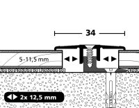 Twin-Profi Übergangsprofil PF 388 TS Aluminium, F2-Edelstahloptik, 90cm