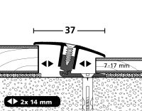 Combi Plus Übergangsprofil PF 888 Aluminium, F2-Edelstahloptik, 100cm